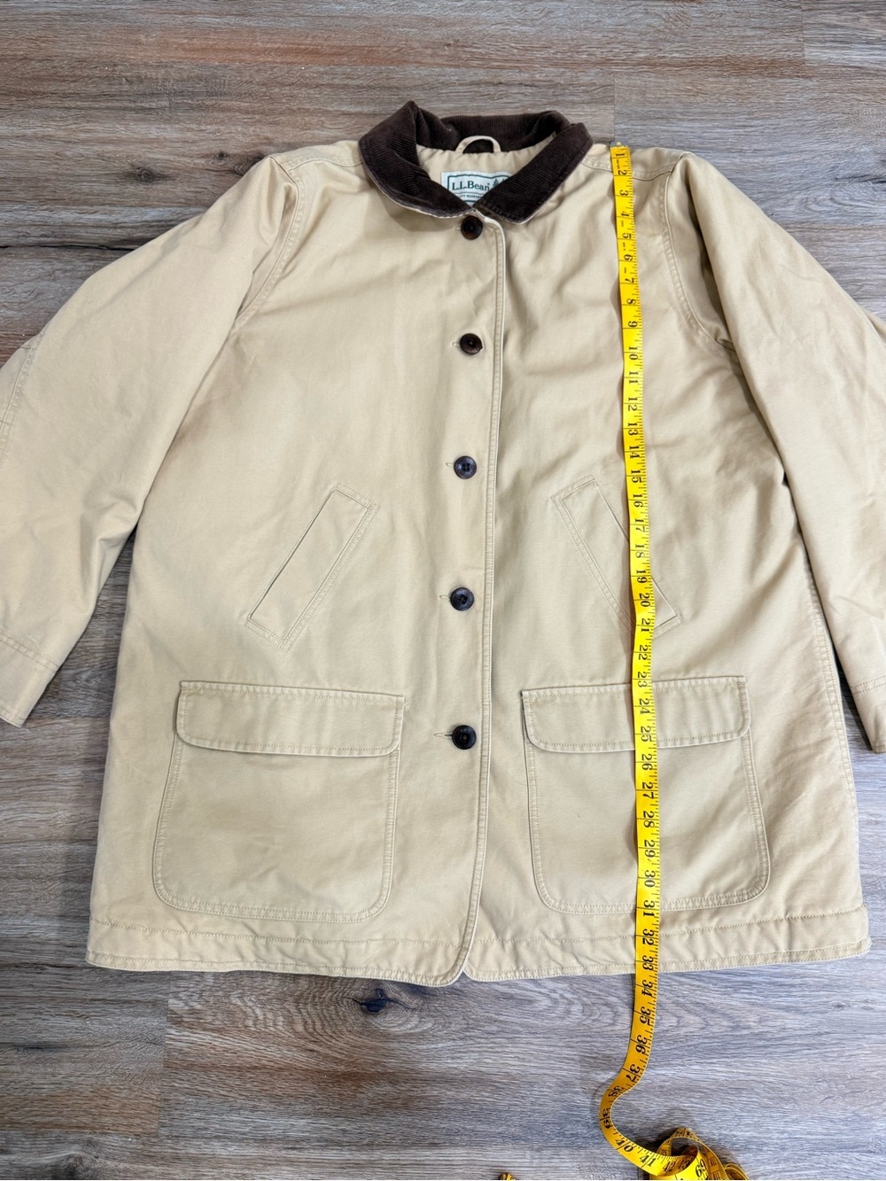 L.L.Bean Barn Coat Womens 1X Corduroy Collar Quilted Lined Thinsulate - Picture 9 of 11